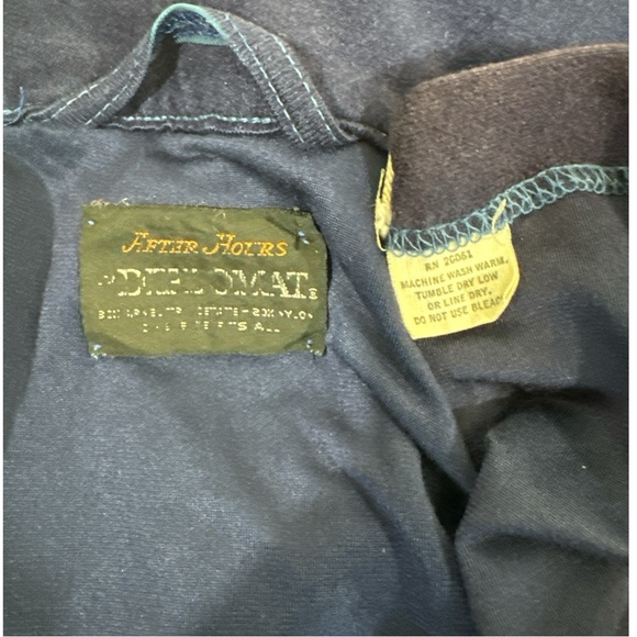 Vintage 70’s Orange Navy Blue Velour After Hours Diplomat House Robe - Picture 6 of 6